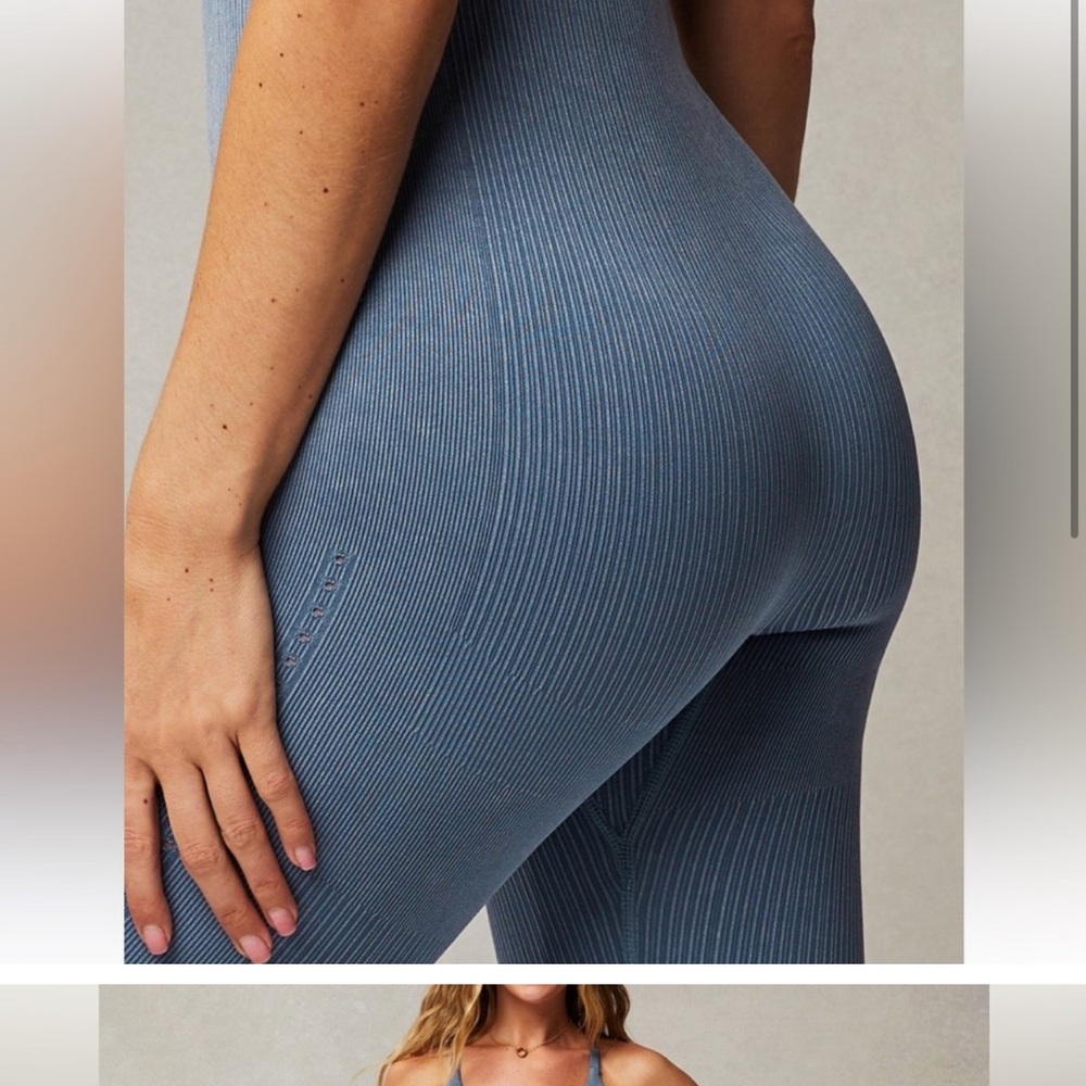Fabletics bnwt Blue Ribbed Jumpsuit - Picture 4 of 4